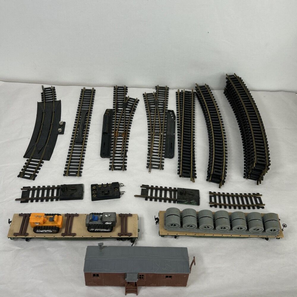 Tyco HO Train Tracks Lot Snap Turnout Switch Rerailer Curve Plasticville Tractor